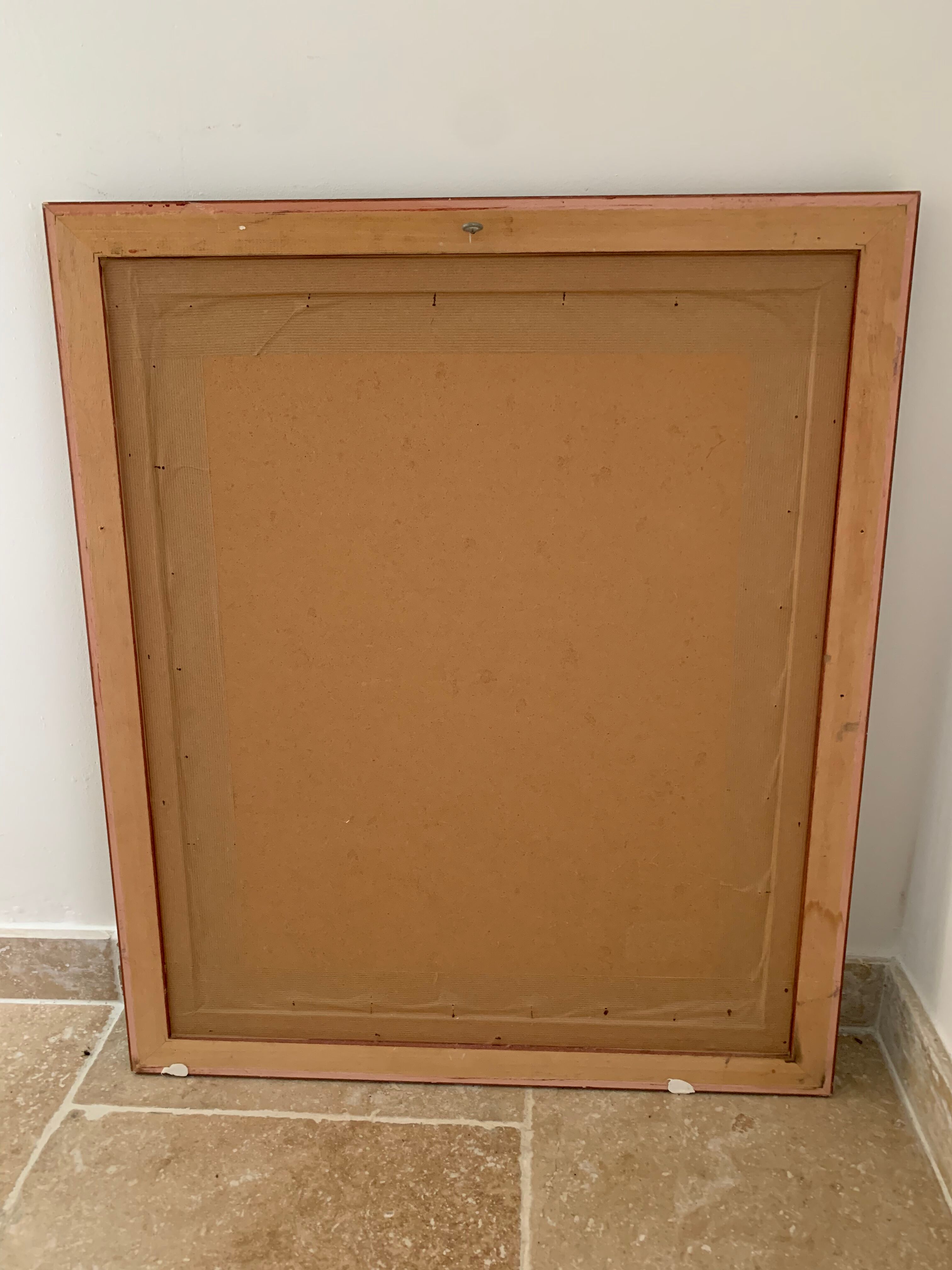 Miroir rectangle ancien lours bois sculpté peint patiné