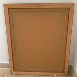 Miroir rectangle ancien lours bois sculpté peint patiné