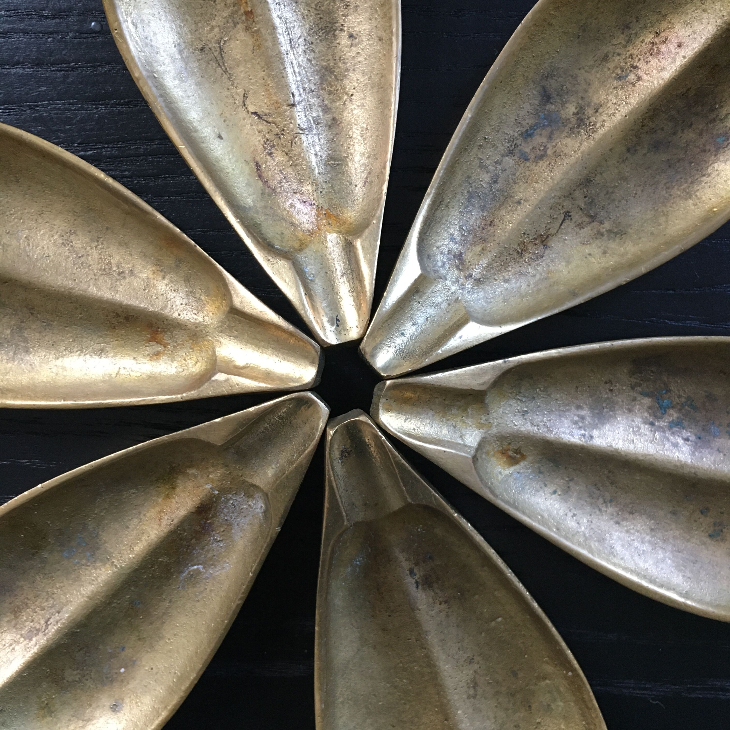 Set of 6 brass cups