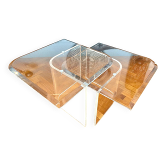 Pair of Plexiglas coffee tables