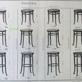 Cane 1900 piano Thonet stool