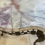 Table basse laiton et marbre