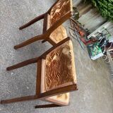 pair of beige velvet Art Deco / vintage chairs