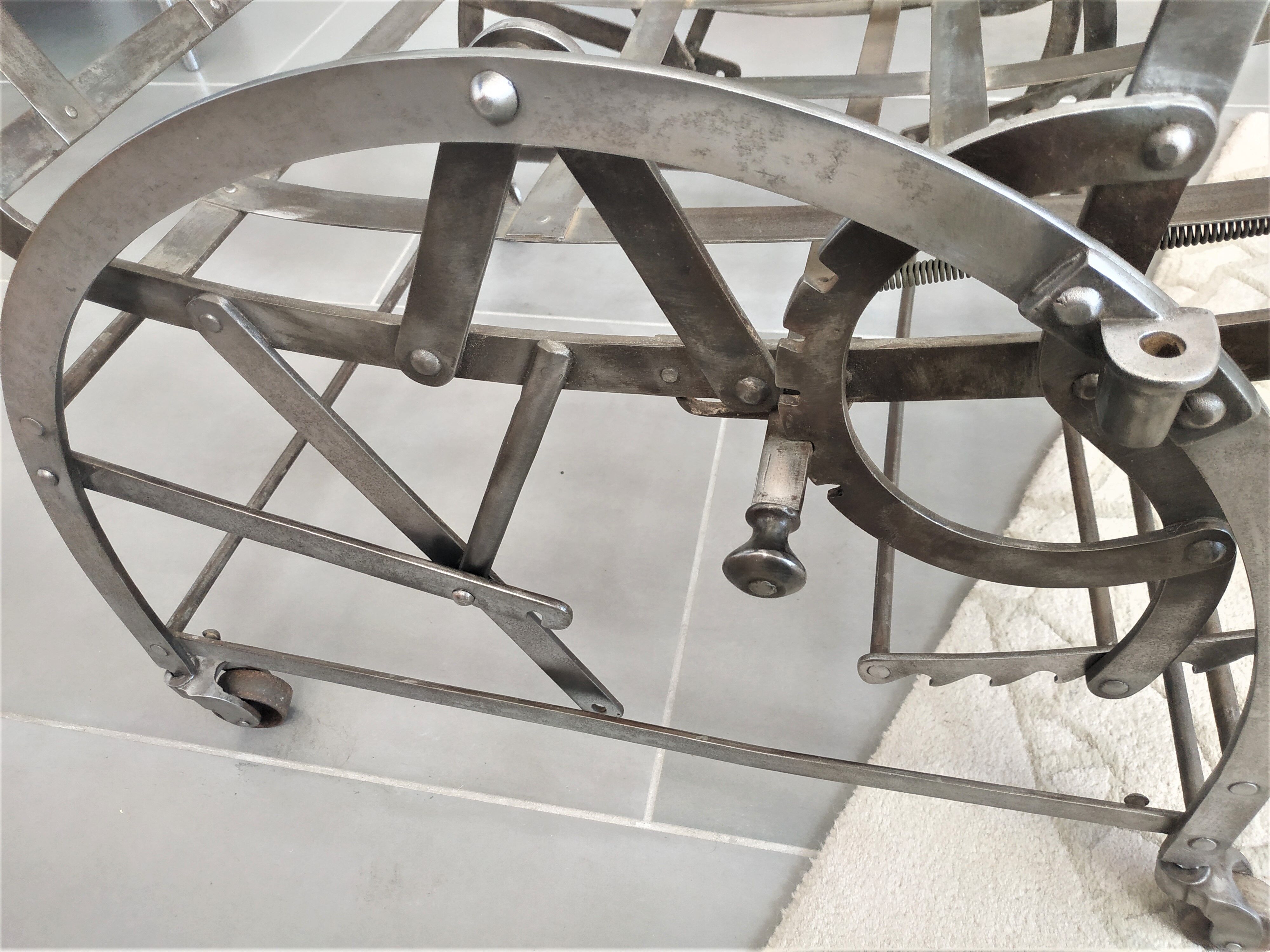 Wilson's adjustable folding chair made of steel produced in 1871