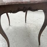 Louis XV mid-table in oak and marble, 18th century.