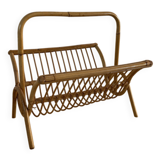 Vintage rattan magazine rack – 60s/70s