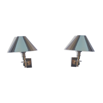 Pair of vintage brass wall light