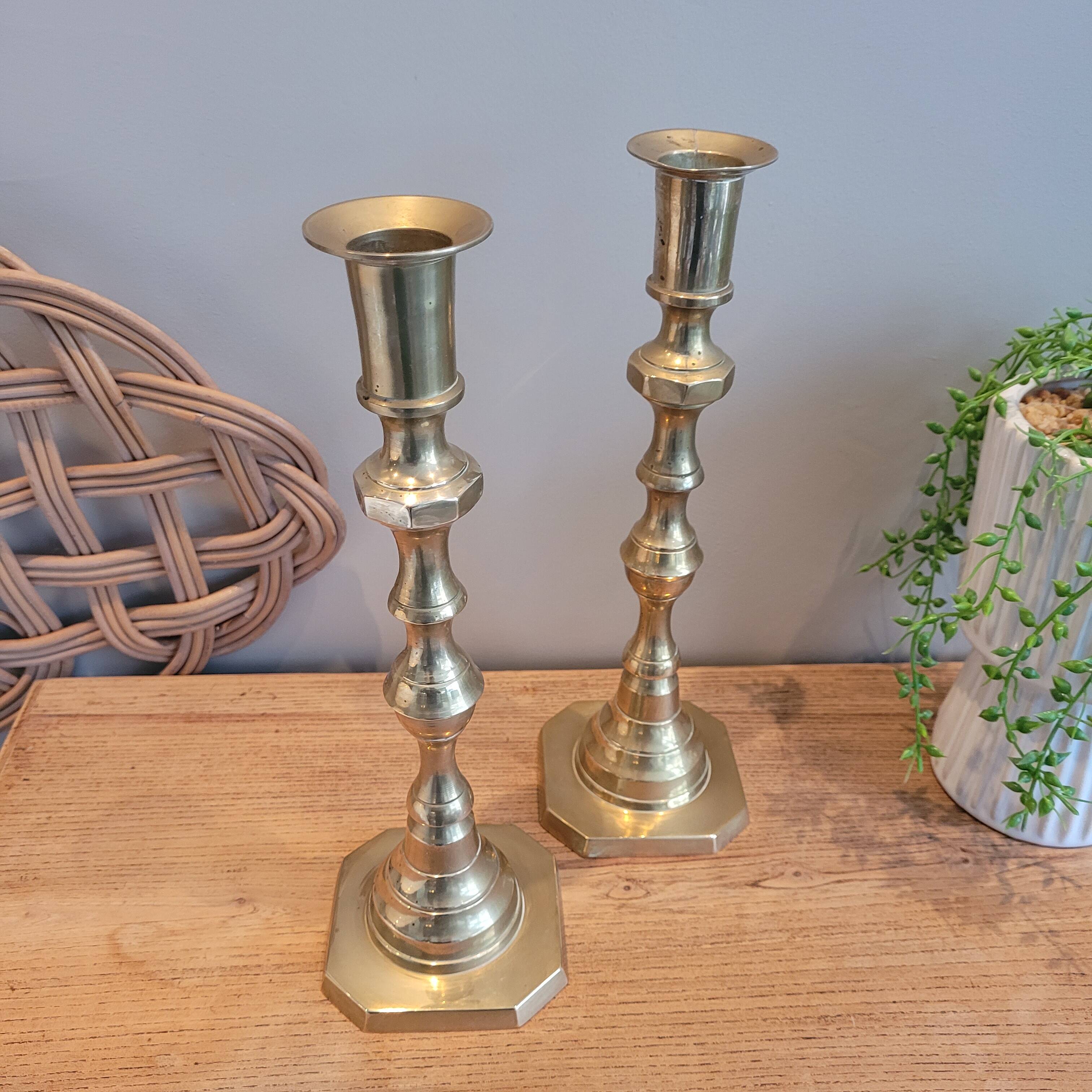 La Redoute x Selency pair of brass candle holders 17