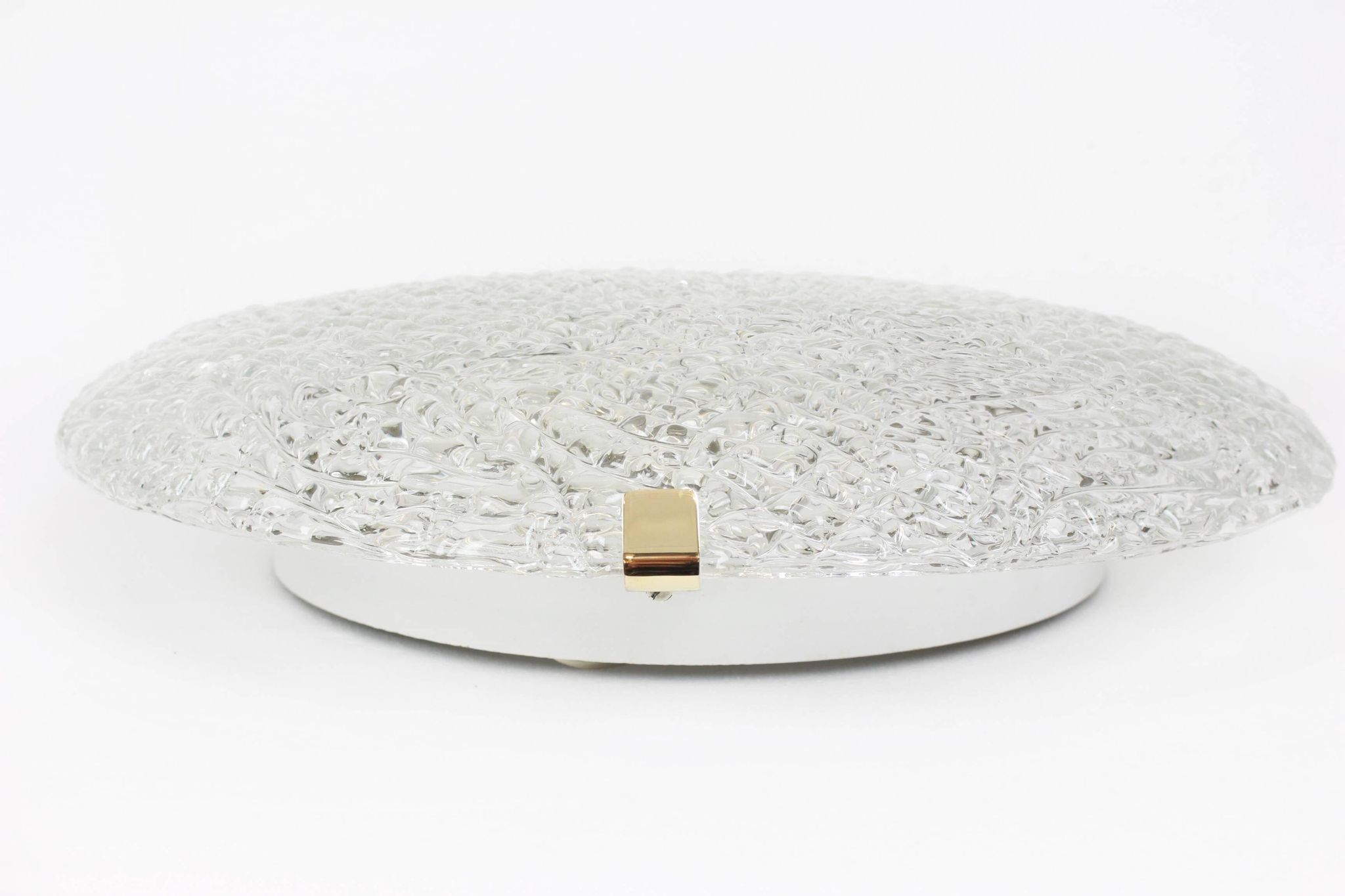 Large ice glass ceiling light by Kalmar, Austria, 1960s.