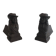 Pair of cast iron andirons in the likeness of a musketeer