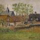 Peinture néerlandaise d'une vue de maisons dans le style impressionniste.