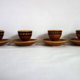 4 Longchamp glazed ceramic egg cups from the 70s