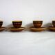 4 Longchamp glazed ceramic egg cups from the 70s