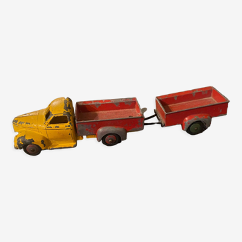 Dinky Toys dump truck and red trailer