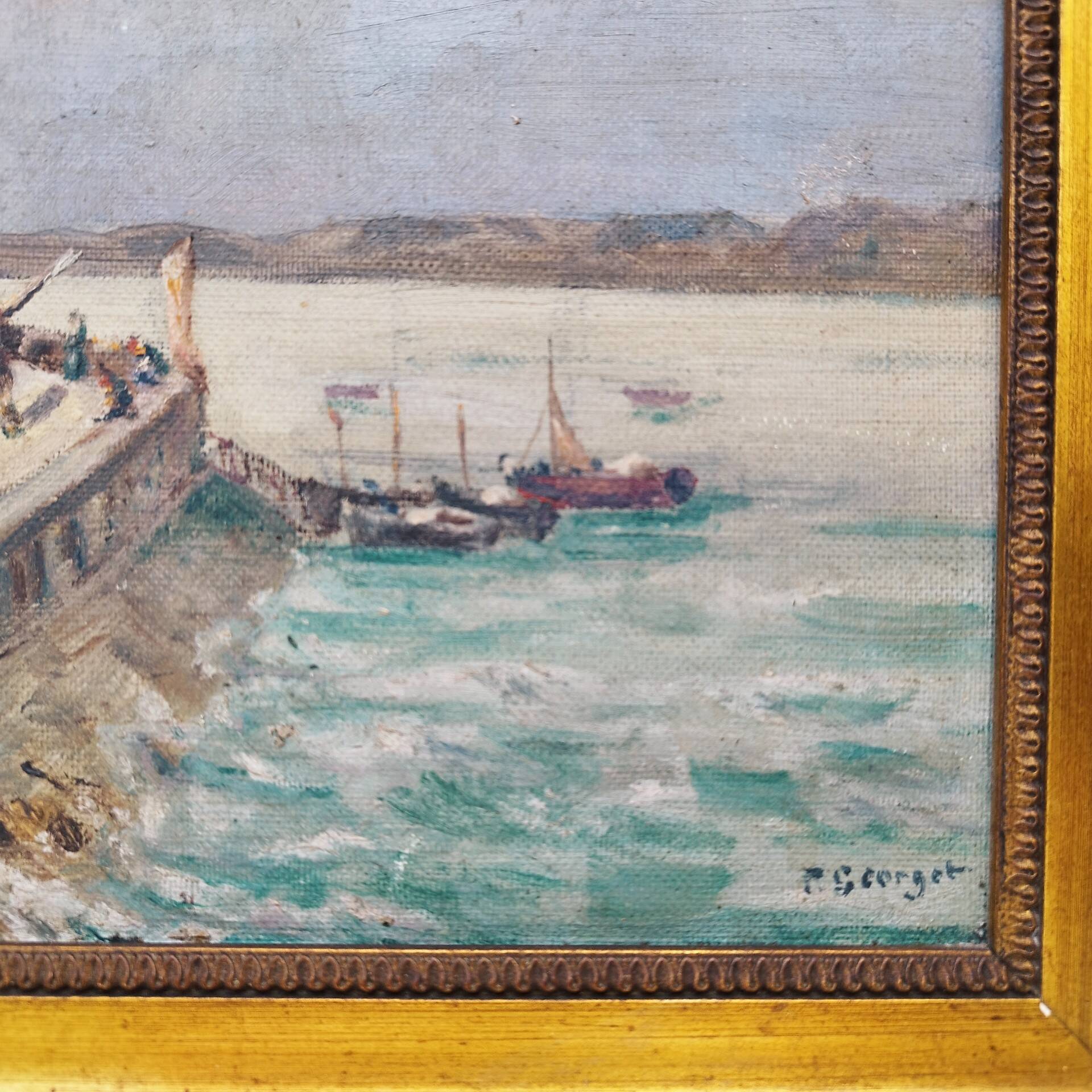 Oil on canvas Marine Perros-Guirec Georget