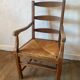 Cherry and straw armchair