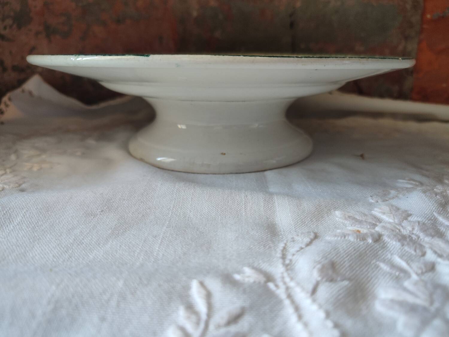 Ste Amandinoise iron earth compote bowl, Muguet model