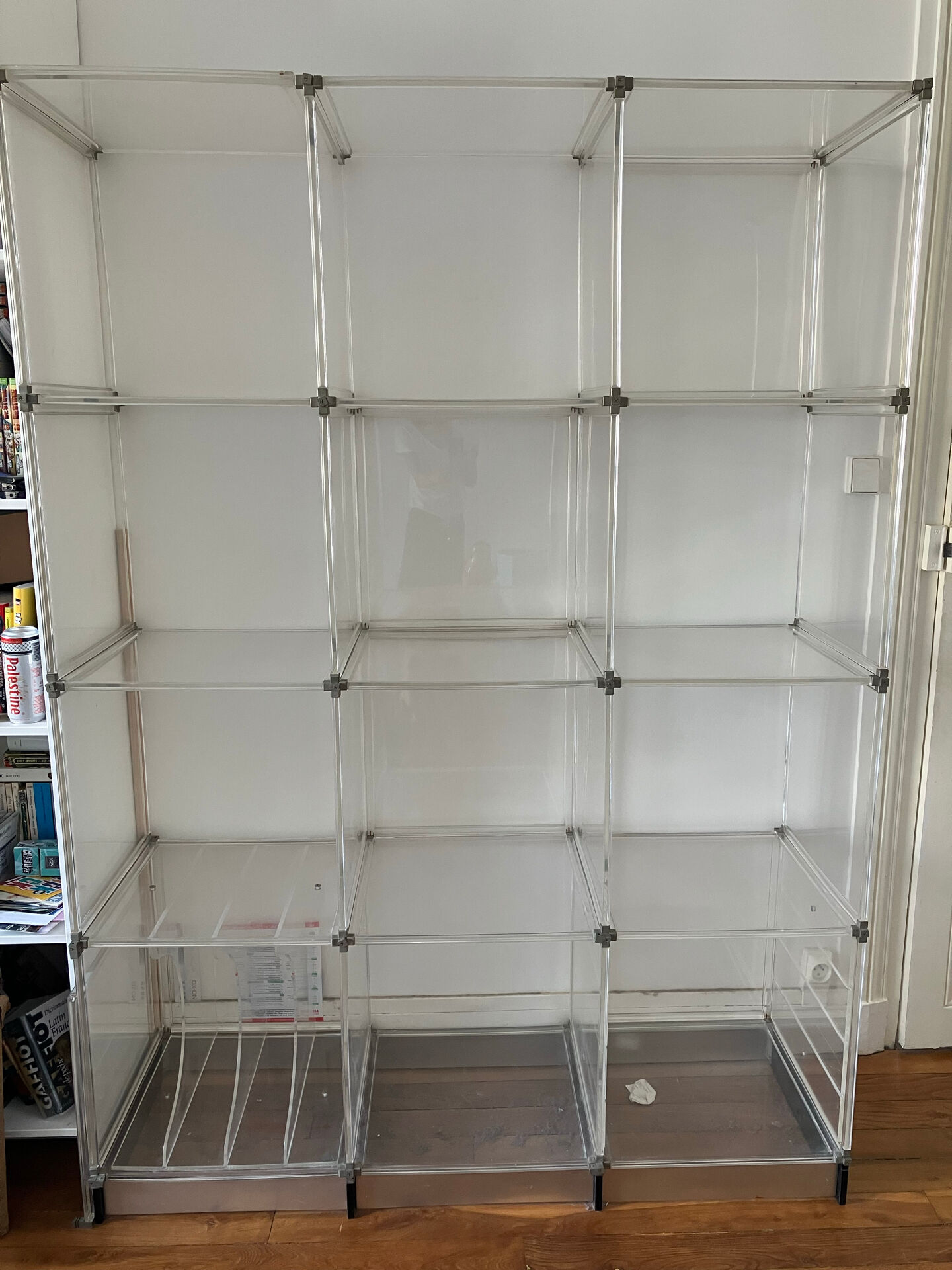 Étagère, bibliothèque en Plexiglas vintage