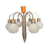 Space Age chrome and globe pendant light, Italy, 1960-70