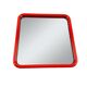 Vintage square mirror in red lacquered metal 60x60.