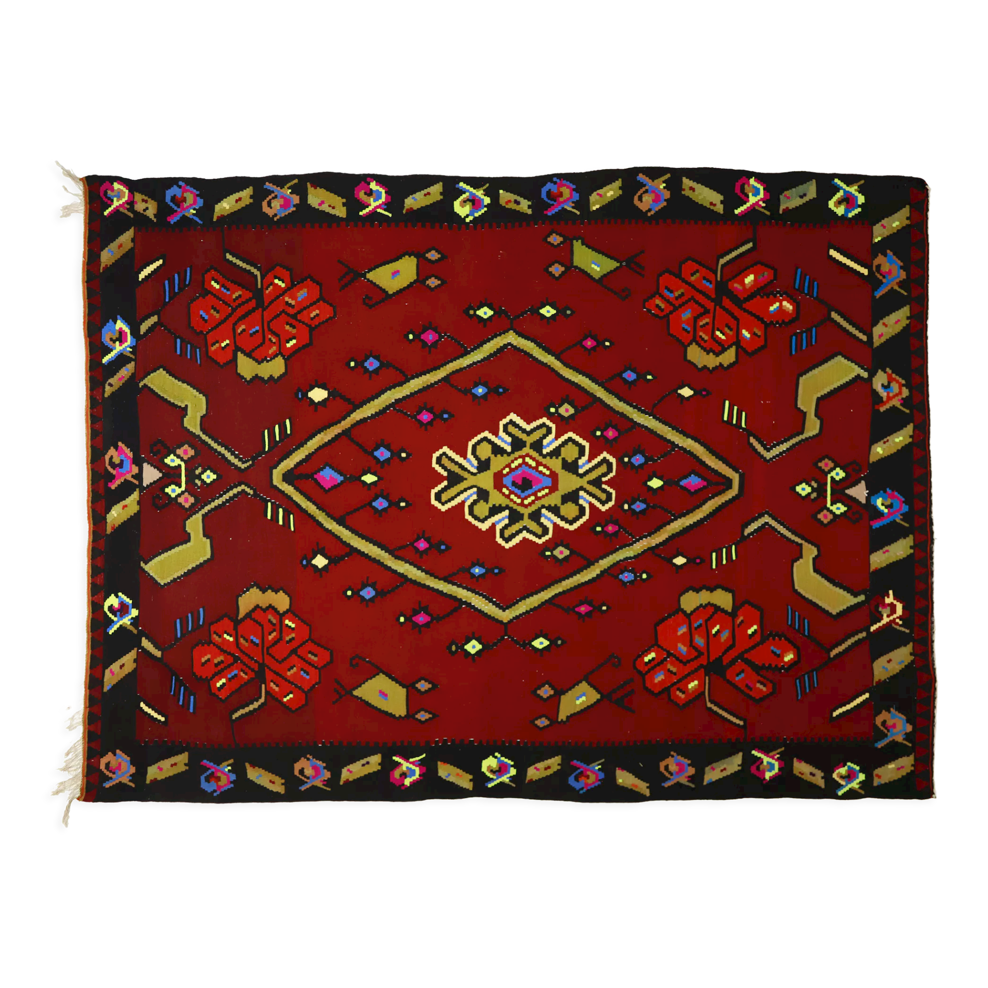 Anatolian handmade kilim rug 285 cm x 218 cm