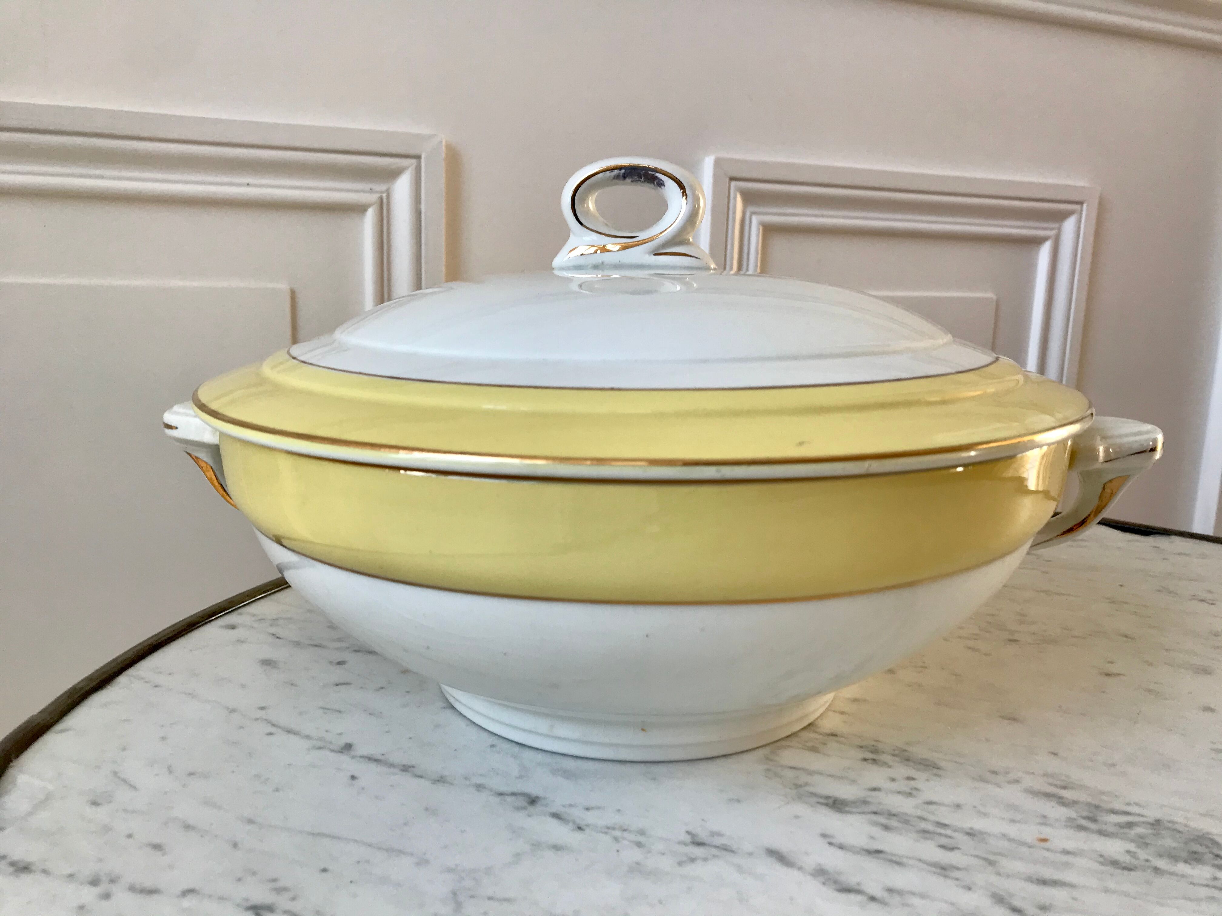 Tureen Moulin des Loups 60s yellow pastel chick
