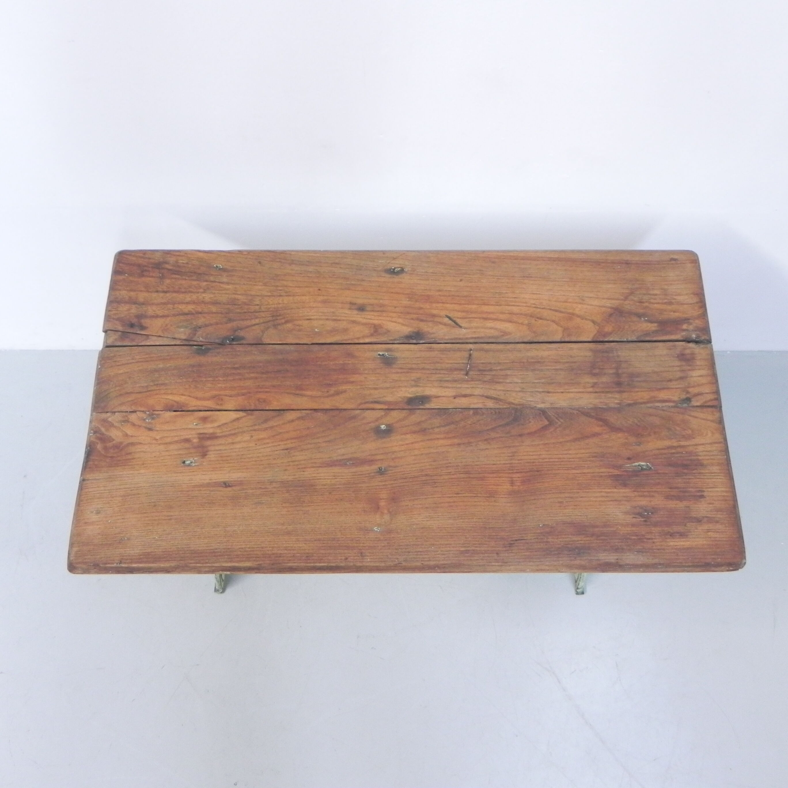 Art nouveau bistro table with cast iron frame
