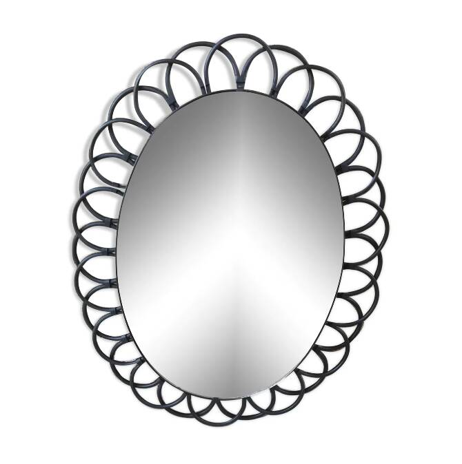 Oval metal mirror