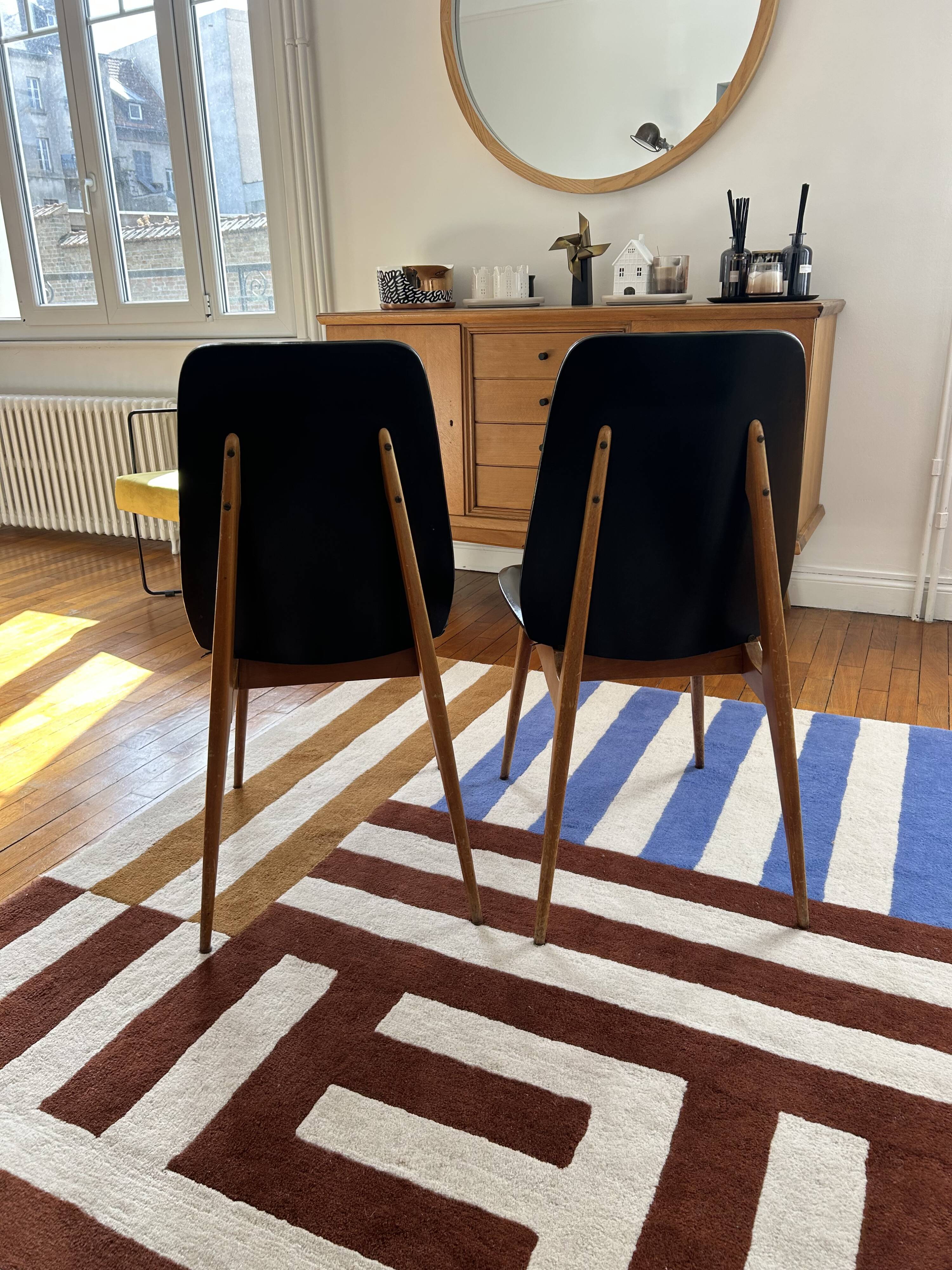 Pair of chairs by Jules Émile Leleu