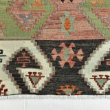 Red Blue Geometric Kilim Rug 112x207Cm SK 35319