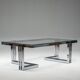 Table basse vintage en chrome et verre, années 1960