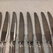 11 table knives with 800 silver handles, Swiss goldsmith Jezler filet