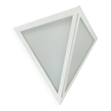 Original cubic satin white glass wall light by glashütte limburg, germany 1980s