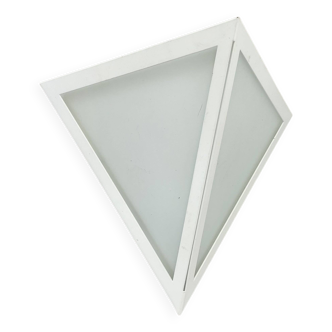 Original cubic satin white glass wall light by glashütte limburg, germany 1980s