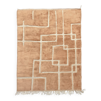 Moroccan Berber rug, Beni Ouarain M'rirt terracotta, 2.87 x 2.13 m