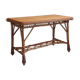 Table à manger en rotin et osier, plateau en hêtre, années 60