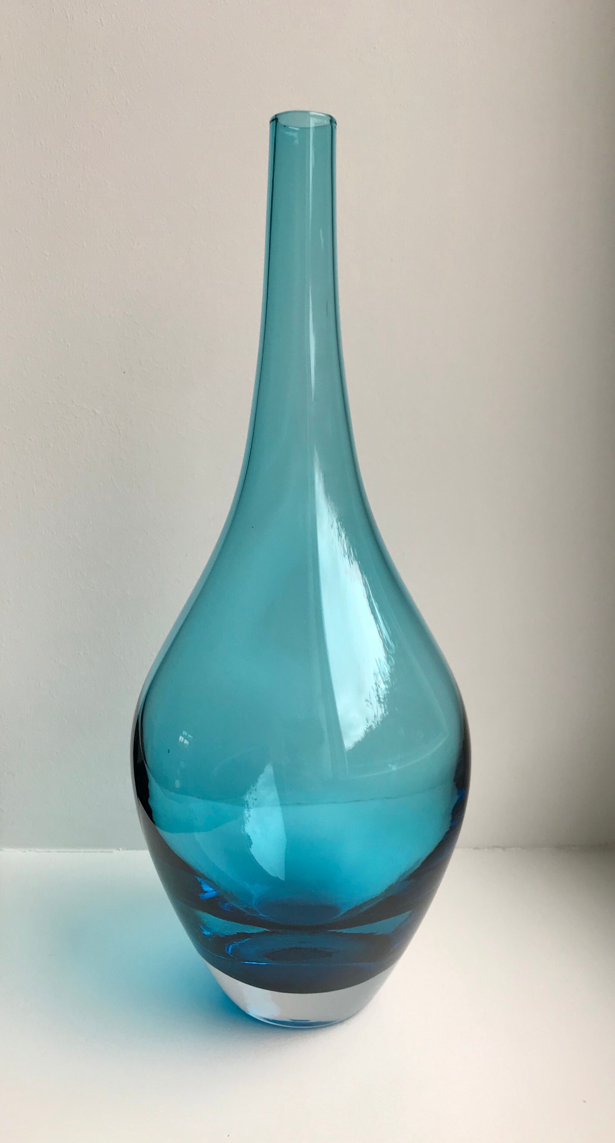 Soliflore / Italian decanter turquoise blue 70s