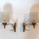 Pair of wall lamps in gilded brass 1960