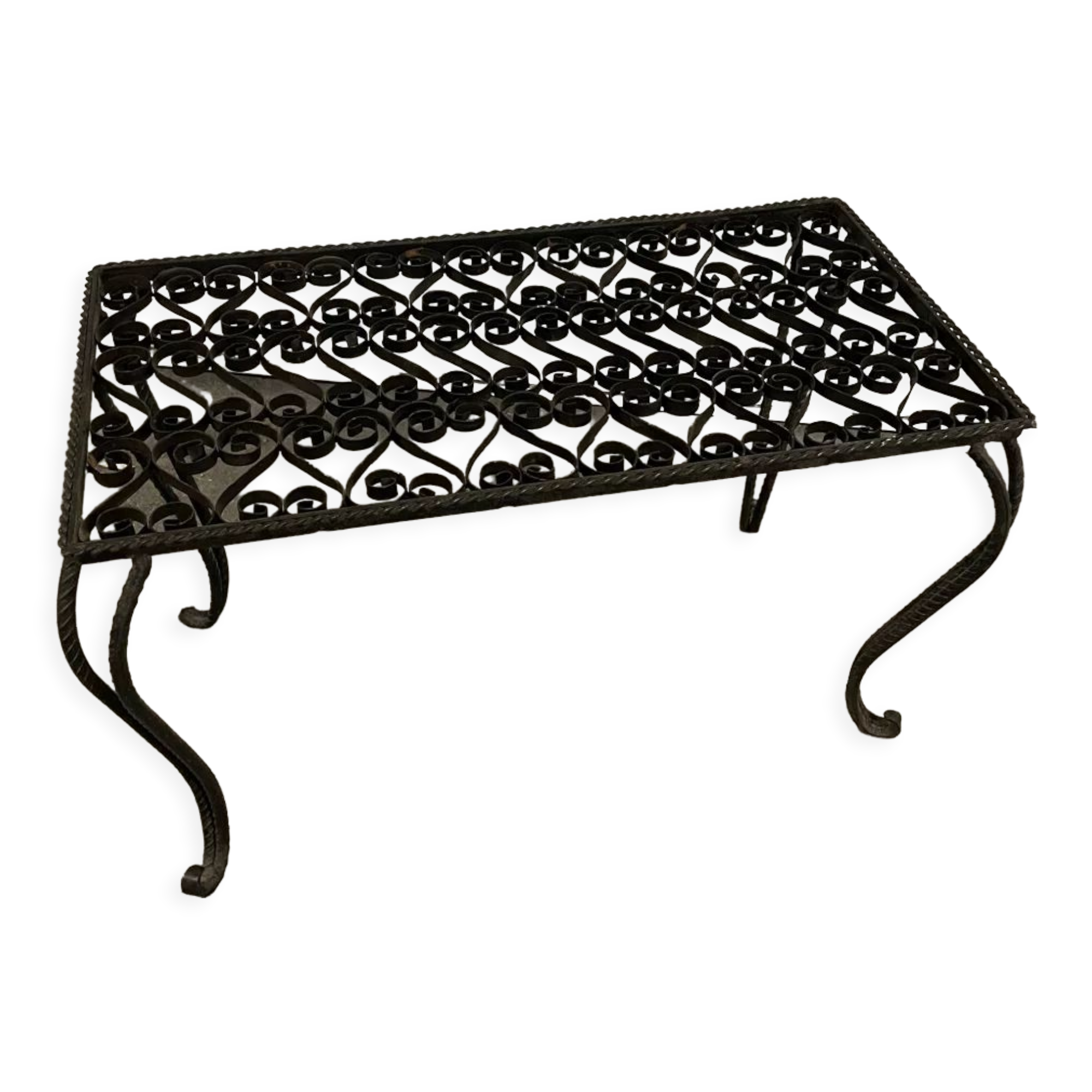 Black wrought iron coffee table