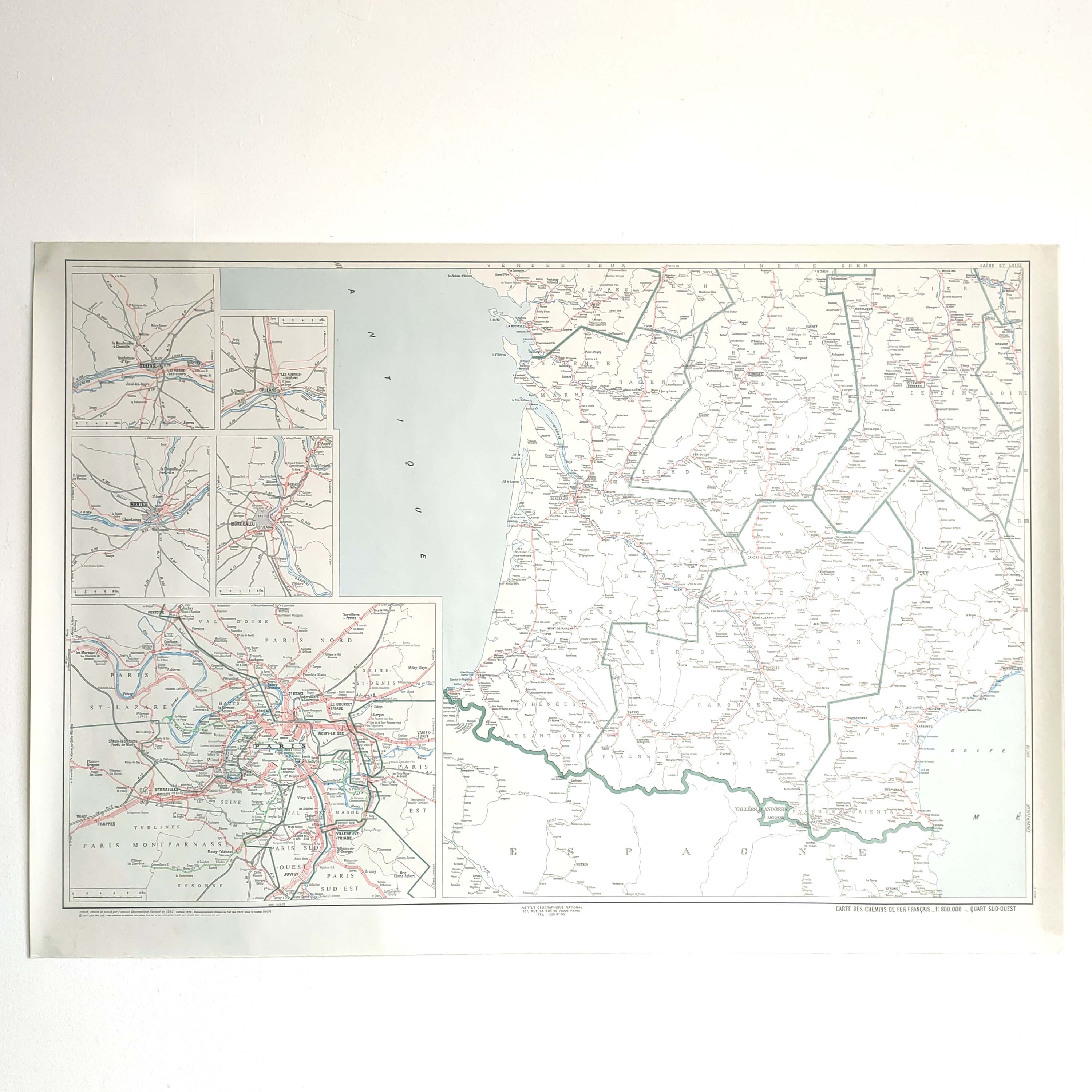 Old SNCF map of the South West