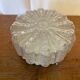 Antique Wall Lamp Ceiling Light Molded Glass + Vintage Black Metal Bracket