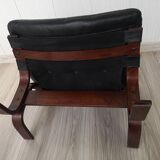 Vintage Model Kengu Lounge Chair and Footstool Set by Elsa & Nordahl Solheim for Rybo Rykken & Co