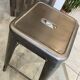 Genuine TOLIX H75 industrial high bar stool, stackable, varnished metal.