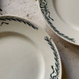 6 assiettes plates Belleville Longchamp terre de fer ancienne