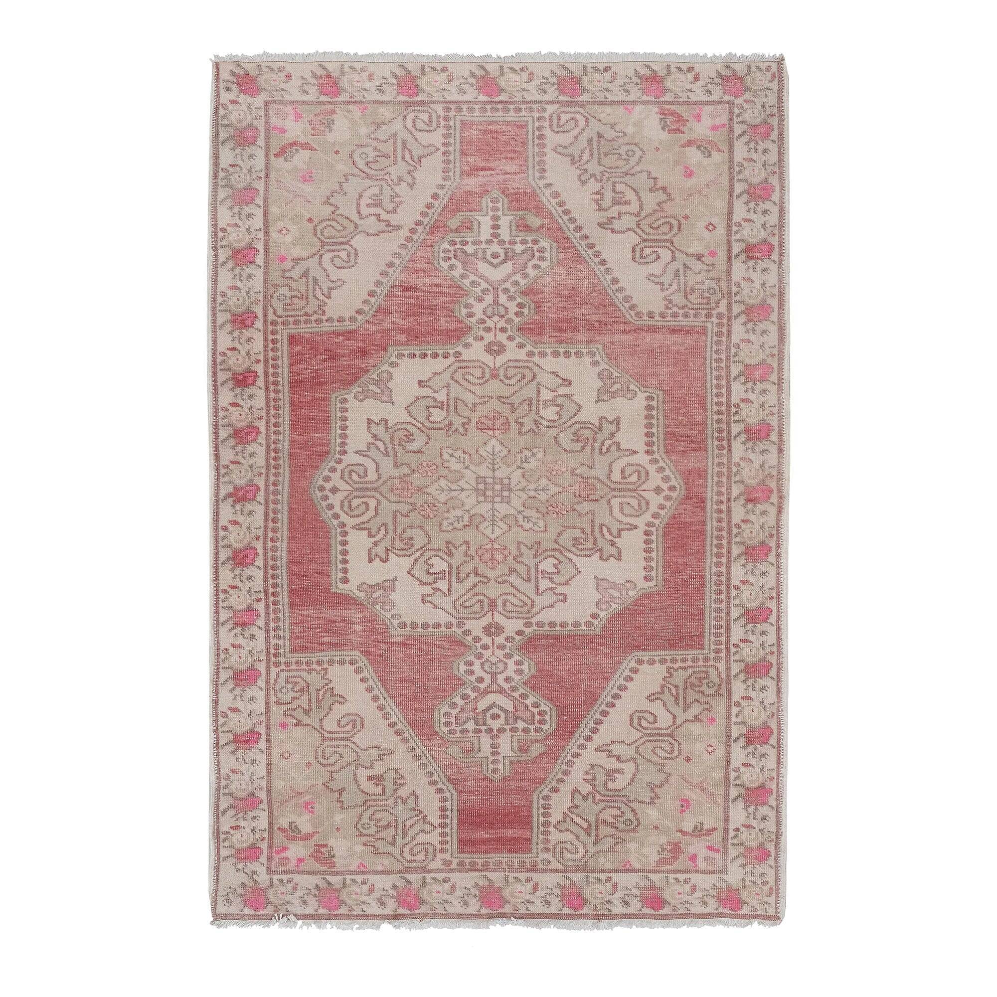 Vintage Turkish handmade rug 139x214 cm