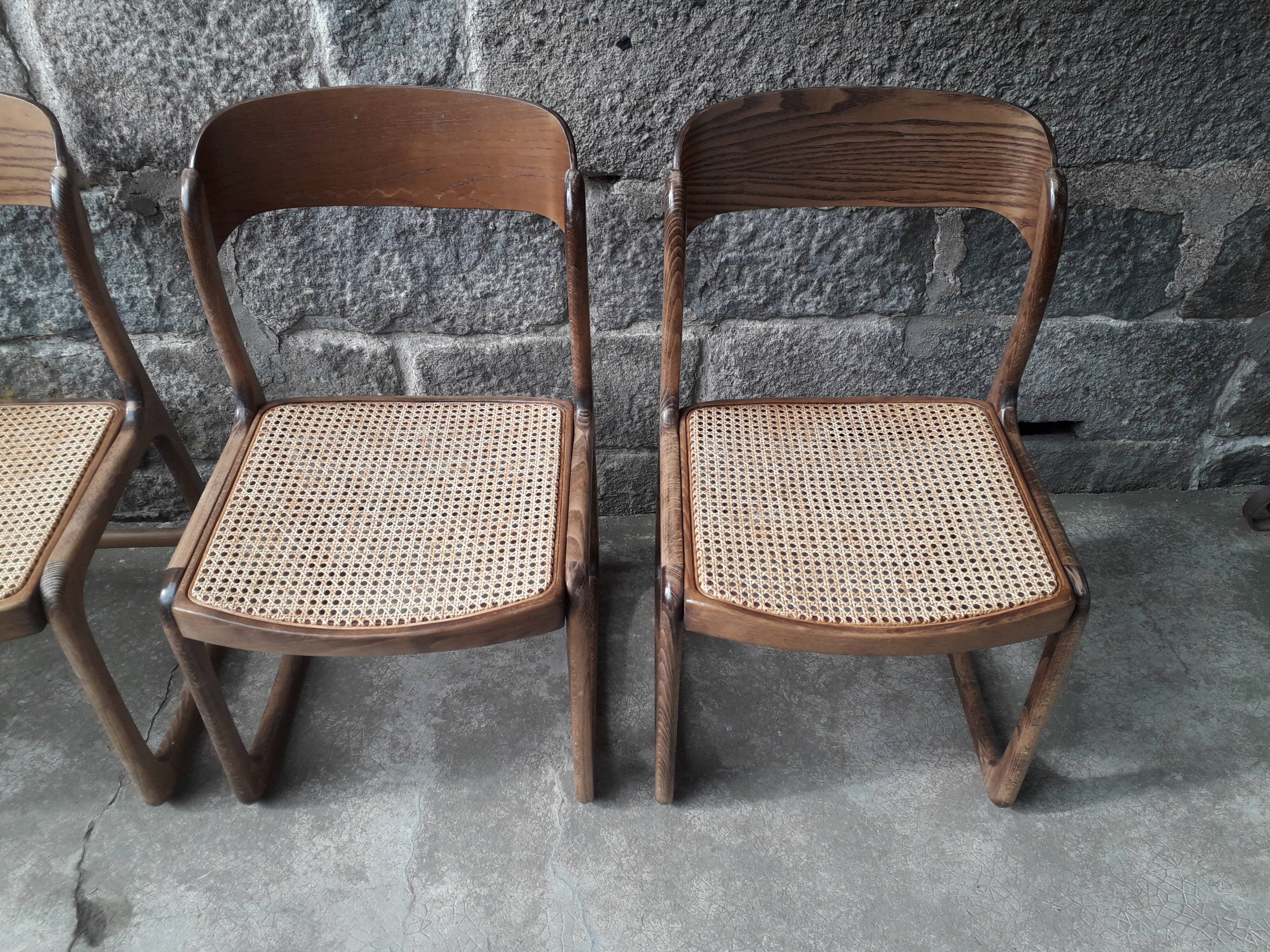 Baumann sled chairs, set of four