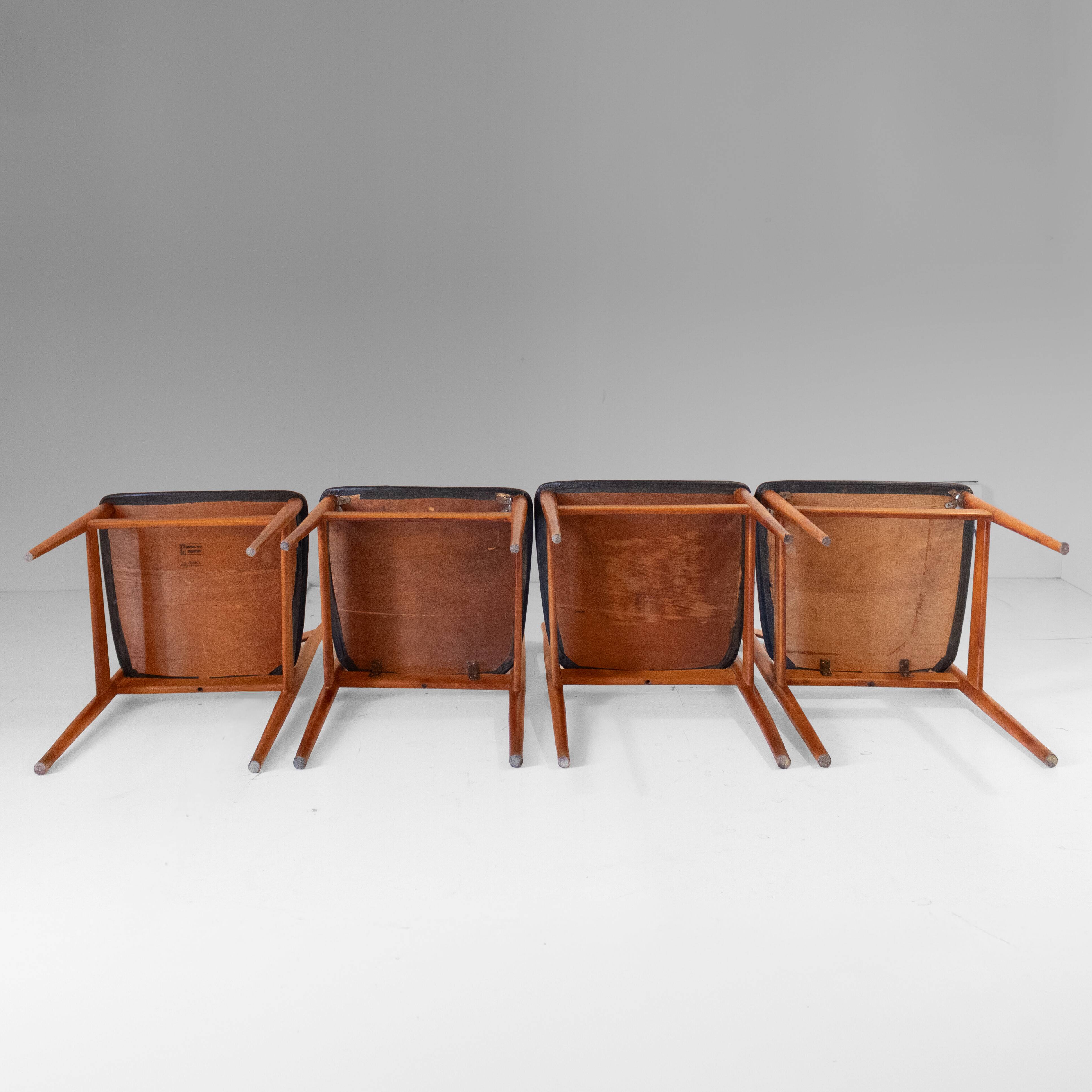 Vintage Italian Wood Dining Chairs by Passoni Udine