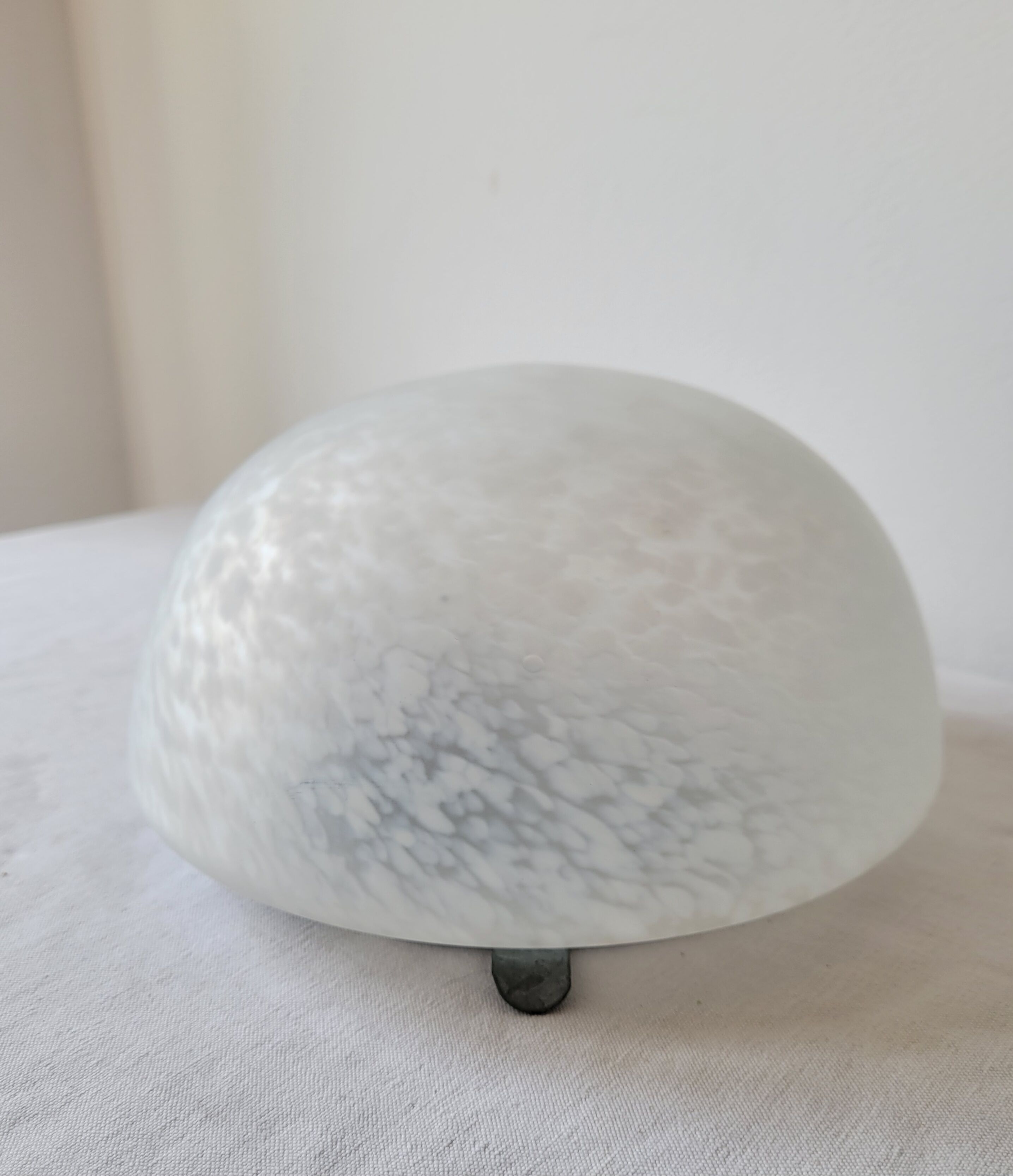 Speckled glass half-globe ceiling lamp