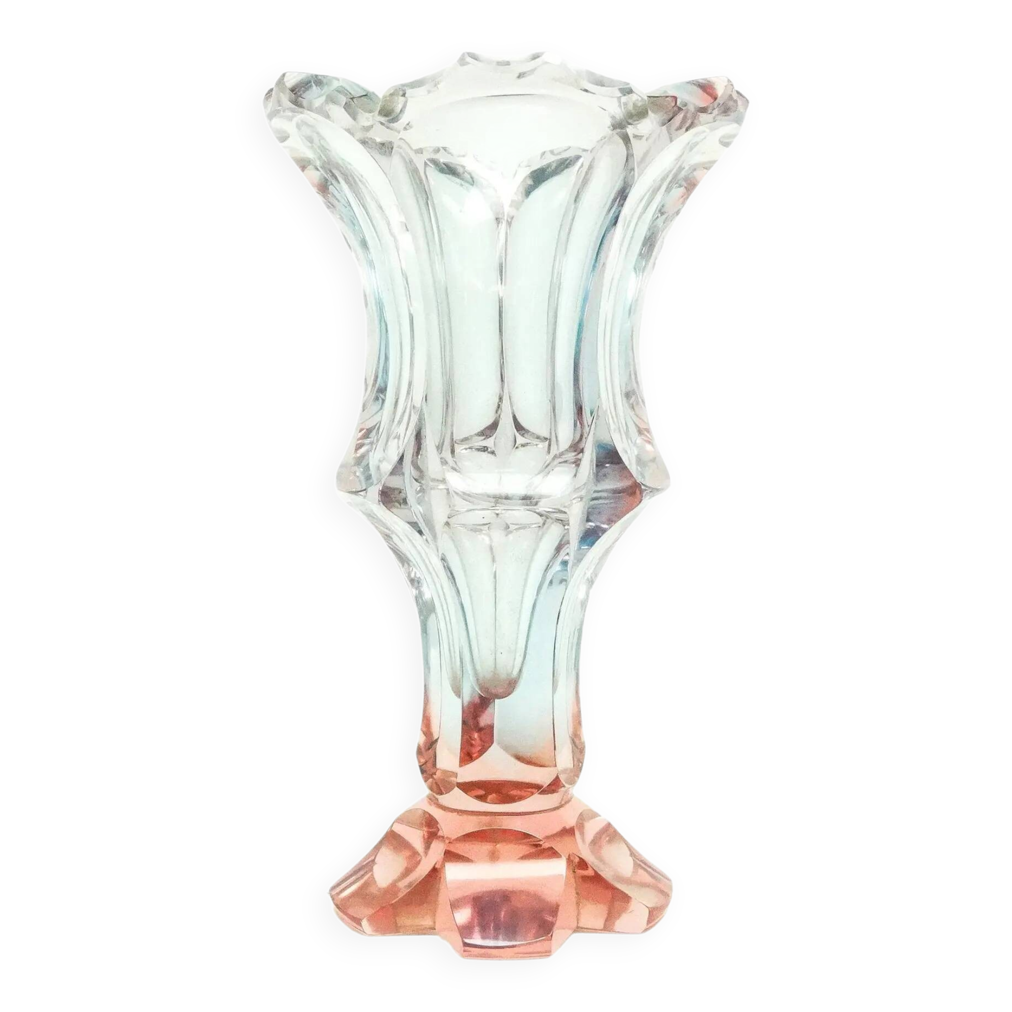 Art Deco vase, crystal, Moser, Czechoslovakia, 1930s