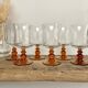 6 verres à pieds ambrés